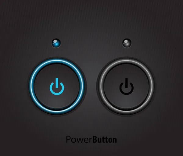 黑色 led 灯电源按钮 — 图库矢量图片