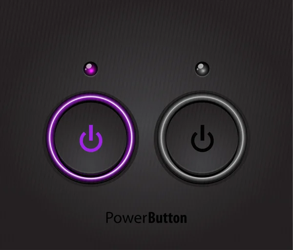 Schwarze LED-Licht-Power-Taste — Stockvektor