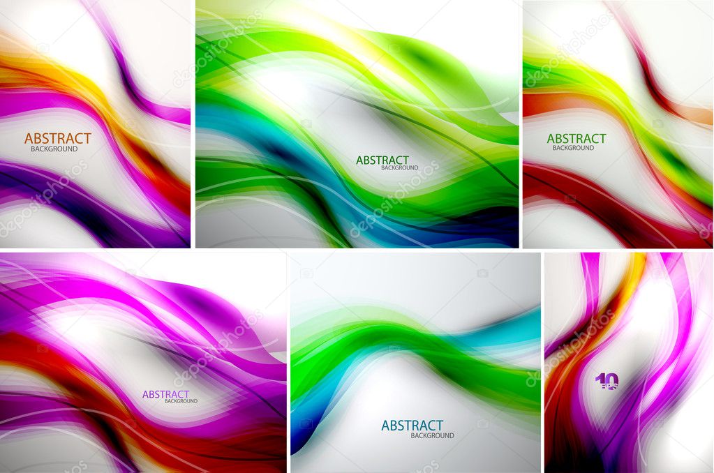 Vector set of wave backgrounds