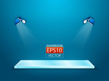 Vector showroom with spotlights clipart