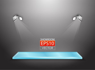 Vector showroom with spotlights clipart