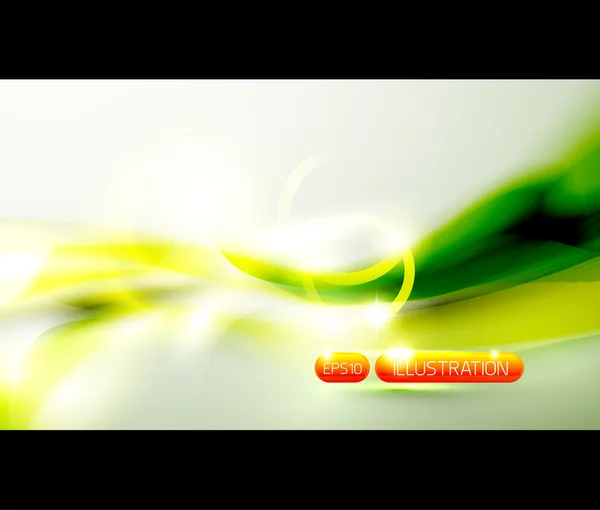 Green shiny wave background — Stock Vector