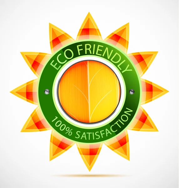 生态友好太阳标签 — 图库矢量图片
