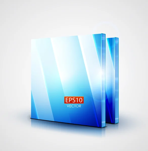 Vettore 3d vetro schermo blu — Vettoriale Stock