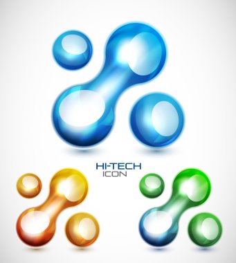 Liquid abstract icon set clipart