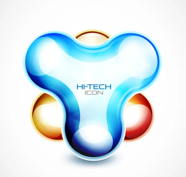 Icône abstraite liquide Hi-tech — Image vectorielle