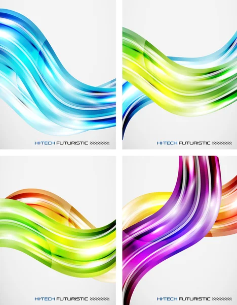 Set of color wave backgrounds — Stock Vector