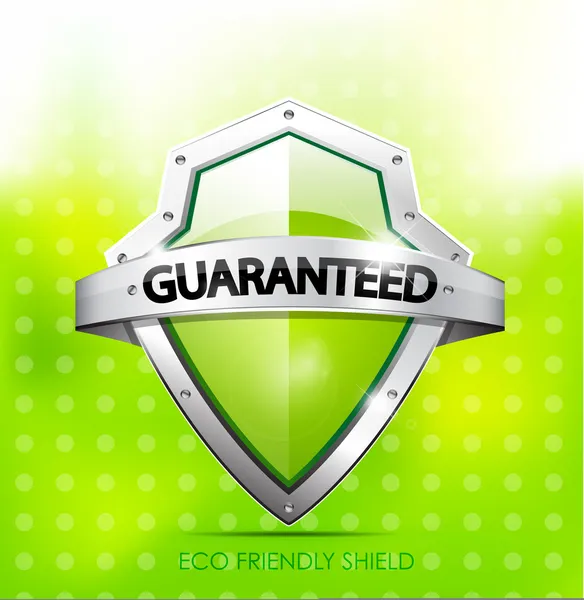 Eco friendly guarantee shield — Stock Vector