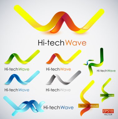 Abstract wave icons clipart