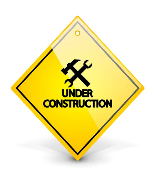 Under construction yellow sign — Stock Vector