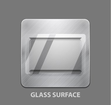 Metal app button with glass surface clipart