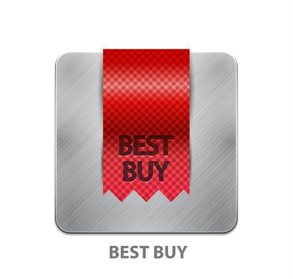 赤いリボン携帯アプリ] ボタン — ストックベクタ