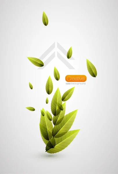 Nature feuilles volantes fond — Image vectorielle