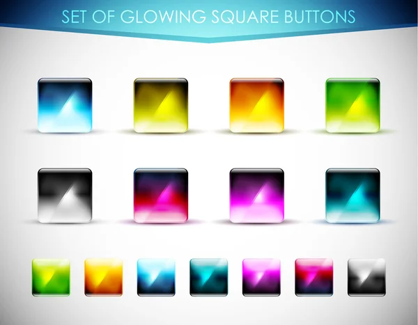 Vector glowing glass buttons — Stock Vector