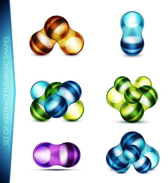 Ensemble vectoriel de formes abstraites de bulles — Image vectorielle
