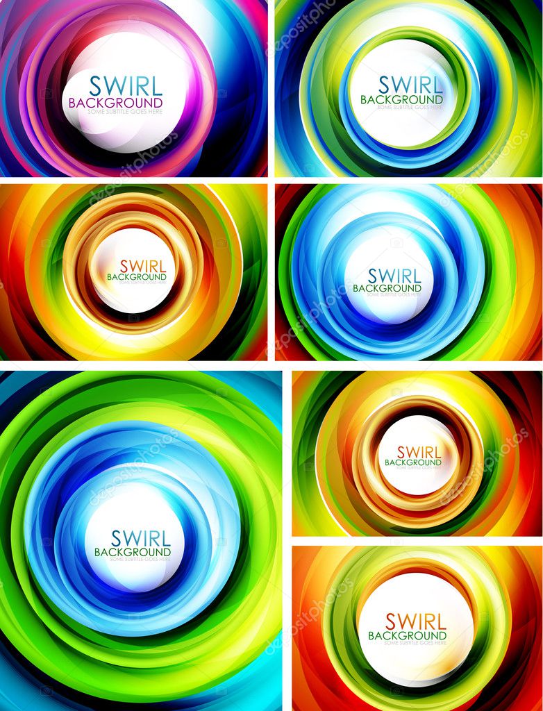 Swirl abstract background set