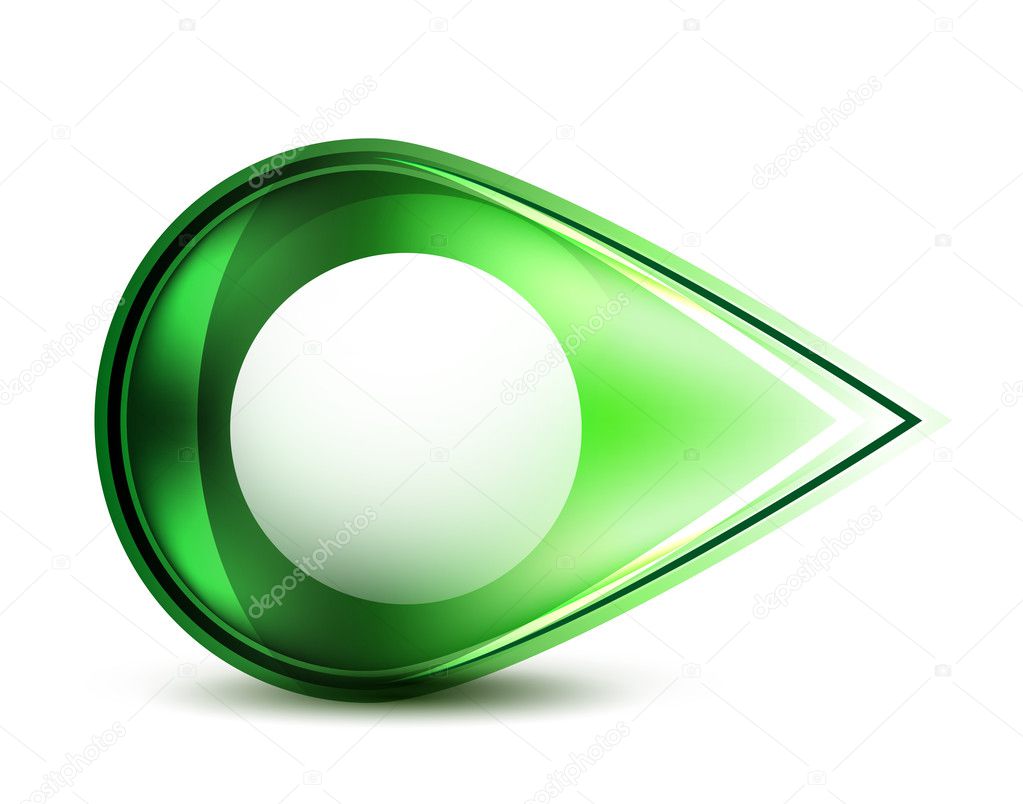 Green glossy abstract pointer