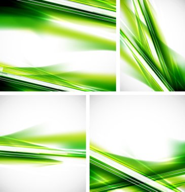 Green lines background set clipart