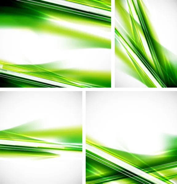 Green lines background set — Stock Vector