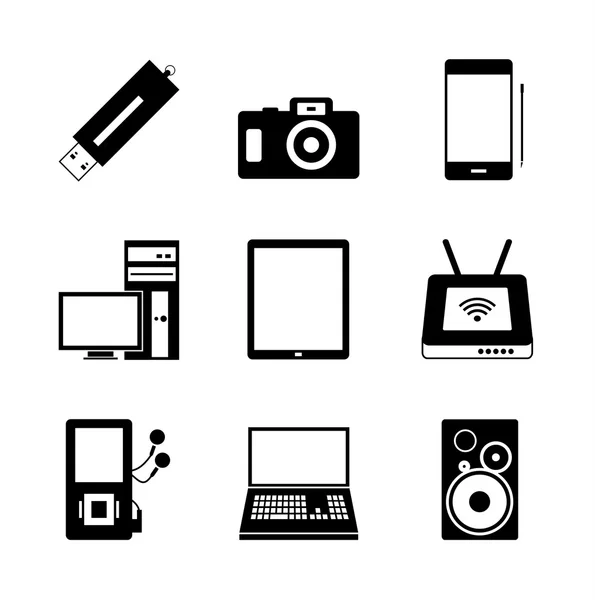 Przenośnych elektronicznych ikony — Wektor stockowy