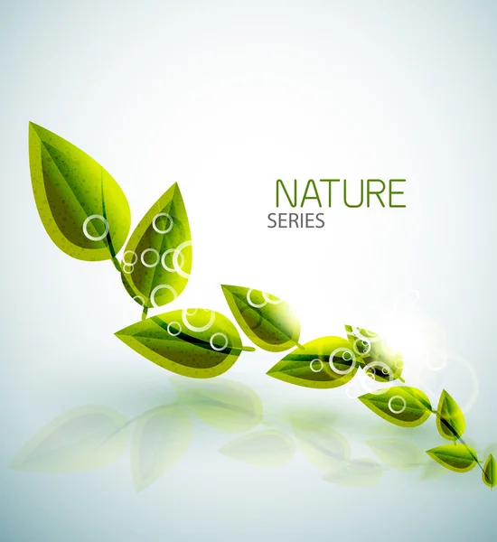 Pływające zielone liście natura — Wektor stockowy