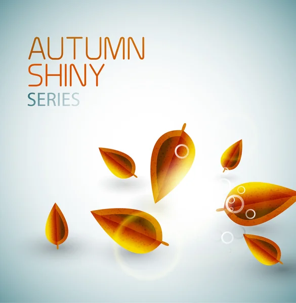 Autumn shiny flying leaves background — Stock Vector