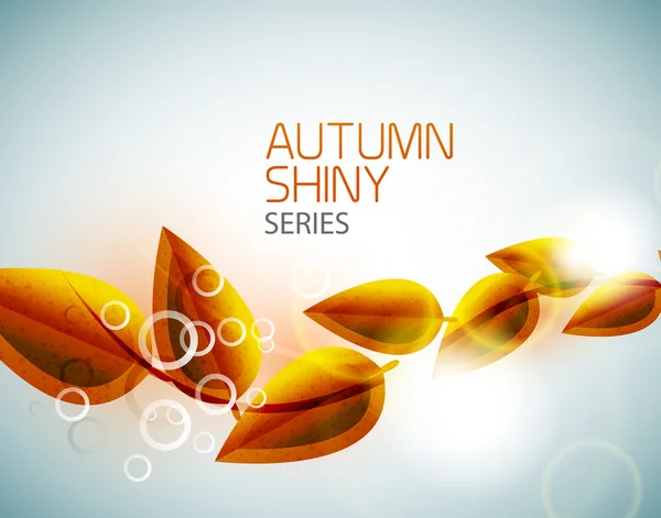 Осень блестящие летящие листья фона — стоковый вектор