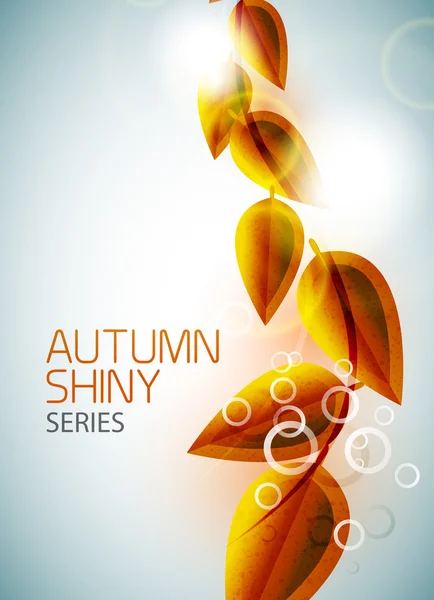 Herbst glänzende fliegende Blätter Hintergrund — Stockvektor