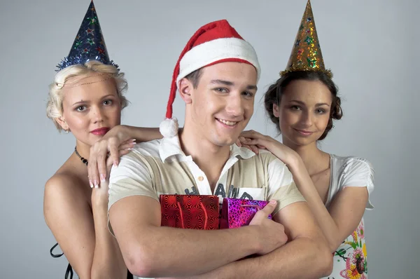 Christmas group of young — Stock Photo, Image