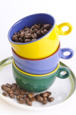 Coloured coffee mugs clipart