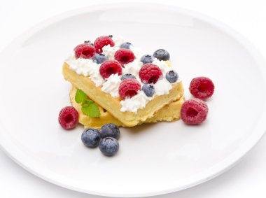 Waffle with fruit clipart