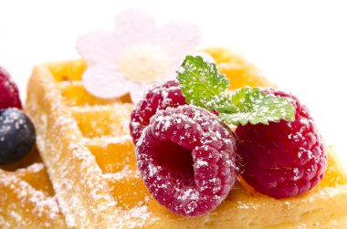 Waffle with fruit clipart