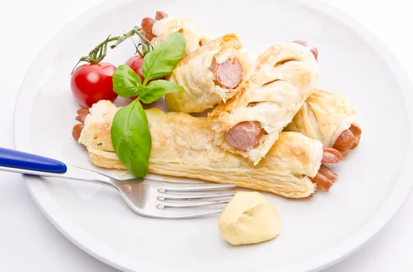 stock image Frankfurter and puff pastry