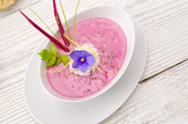 Cold beet soup — Stock Photo, Image