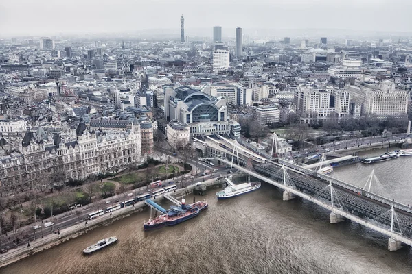 View from the London Eye Millennium Pier — Stock Photo, Image