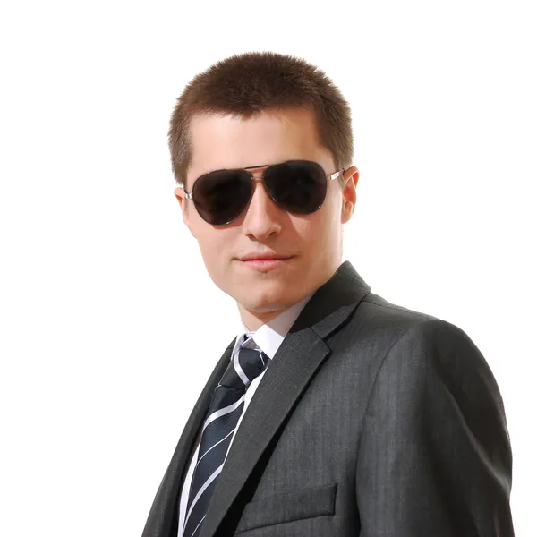 Mladý podnikatel se slunečními brýlemi — Stock fotografie