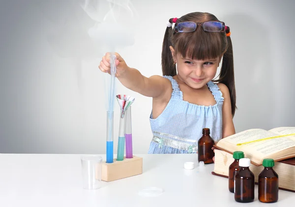 stock image Child making science test