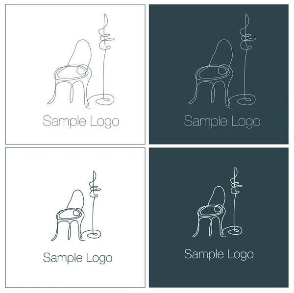 stock vector Chair and Lamp logo design template