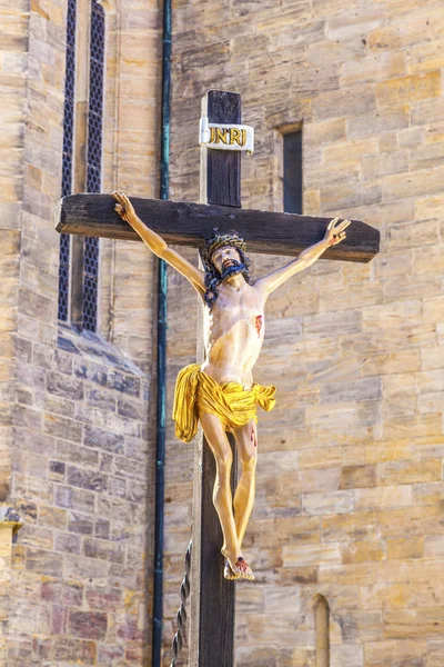 Jesus on the cross at the dome in Erfurt — Stock Photo, Image