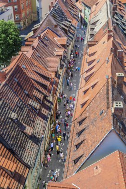 evler ünlü kraemerbruecke Erfurt, Almanya.