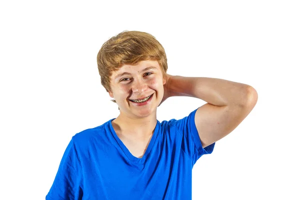 Gelukkige jongen scheuren degenen haar — Stockfoto