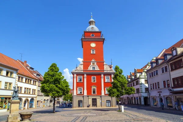 Gotha - Zentralmarkt mit historischem Rathaus — Stockfoto