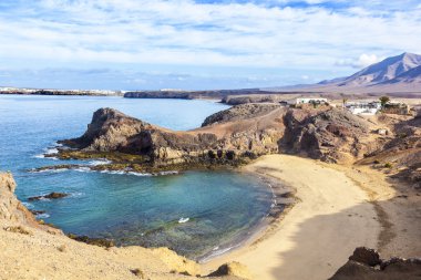 Playa de Papagayo beach on Lanzarote, Canary islands, clipart