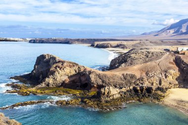 Playa de Papagayo beach on Lanzarote, Canary islands, clipart