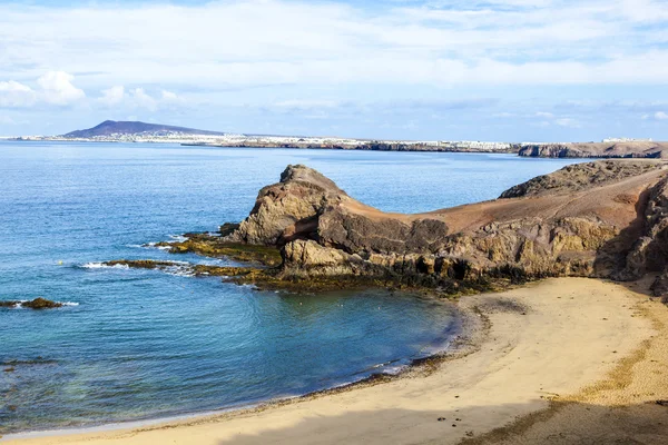Παραλία του Playa de papagayo στο lanzarote, Κανάρια νησιά, — Φωτογραφία Αρχείου