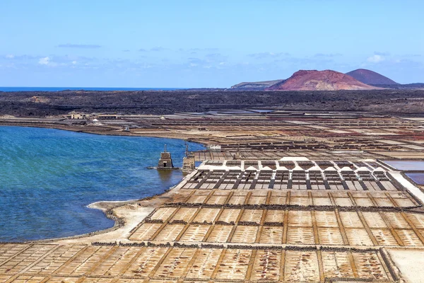 Salt refinery, Saline from Janubio, Lanzarote, Spain — Stock Photo, Image