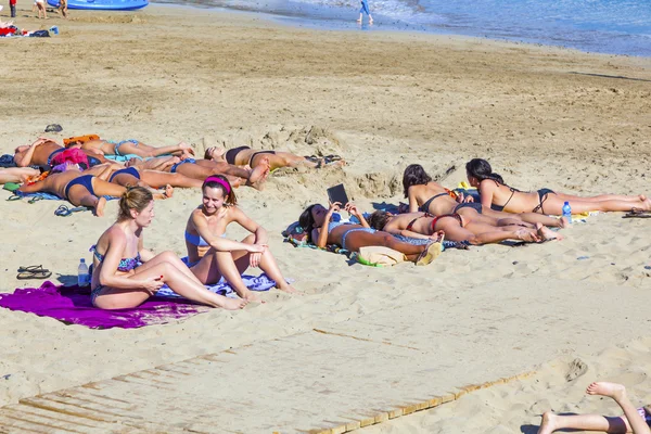 Užijte si umělé beauitiful pláž playa dorada — Stock fotografie