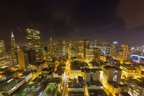 サンフランシスコの夜航空 — ストック写真