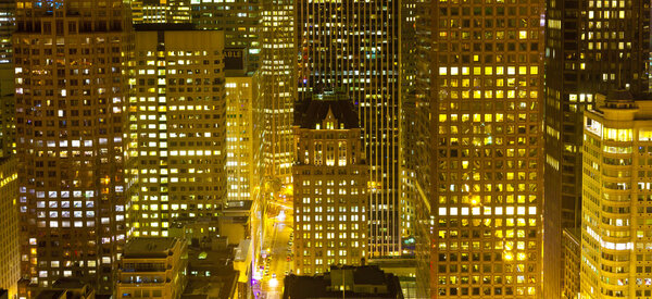 Aerial of San Francisco by night
