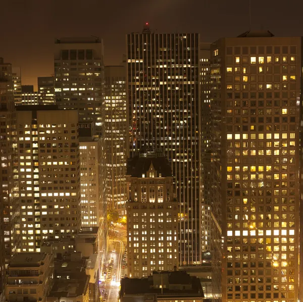 Anténu ze san Francisca v noci — Stock fotografie